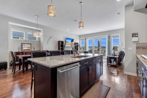 369 Marquis Landing Se, Calgary, AB - Indoor Photo Showing Kitchen With Upgraded Kitchen