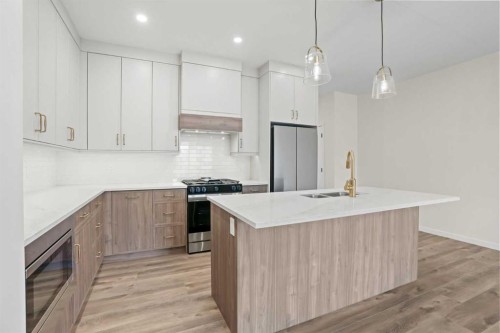 123 5 Avenue Se, High River, AB - Indoor Photo Showing Kitchen With Double Sink With Upgraded Kitchen