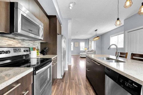 359 Silverado Common Sw, Calgary, AB - Indoor Photo Showing Kitchen With Stainless Steel Kitchen With Double Sink With Upgraded Kitchen