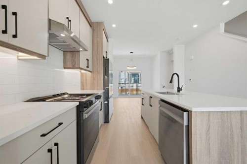 8814 48 Street Ne, Calgary, AB - Indoor Photo Showing Kitchen With Stainless Steel Kitchen With Upgraded Kitchen