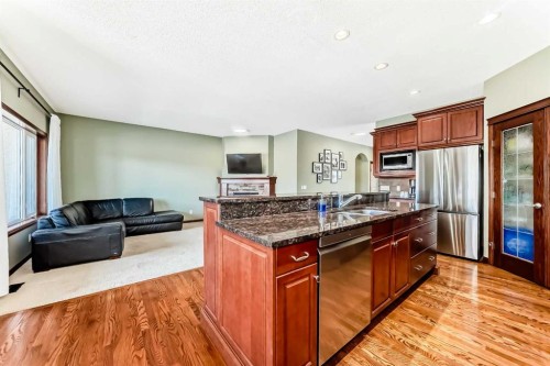 123 Parkmere Court, Chestermere, AB - Indoor Photo Showing Kitchen With Stainless Steel Kitchen With Double Sink
