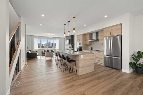 229 Precedence View, Cochrane, AB - Indoor Photo Showing Kitchen With Upgraded Kitchen