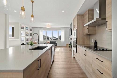 229 Precedence View, Cochrane, AB - Indoor Photo Showing Kitchen With Upgraded Kitchen