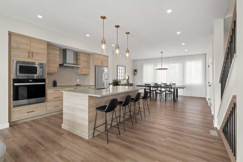 229 Precedence View, Cochrane, AB - Indoor Photo Showing Kitchen With Upgraded Kitchen
