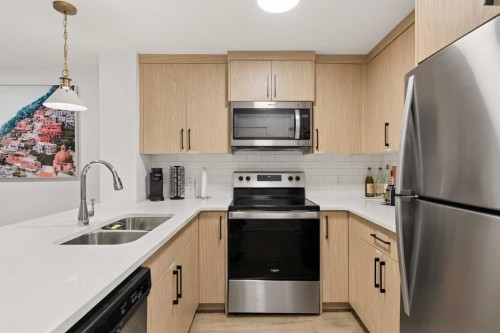 345 Calhoun Common Ne, Calgary, AB - Indoor Photo Showing Kitchen With Stainless Steel Kitchen With Double Sink
