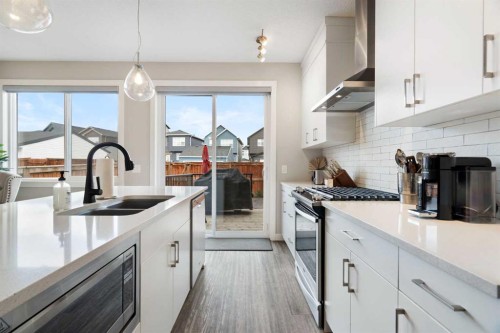 170 Seton Grove Se, Calgary, AB - Indoor Photo Showing Kitchen With Double Sink With Upgraded Kitchen