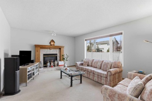 28 Sunlake Circle Se, Calgary, AB - Indoor Photo Showing Living Room With Fireplace