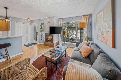 2-306 14 Avenue Ne, Calgary, AB - Indoor Photo Showing Living Room With Fireplace