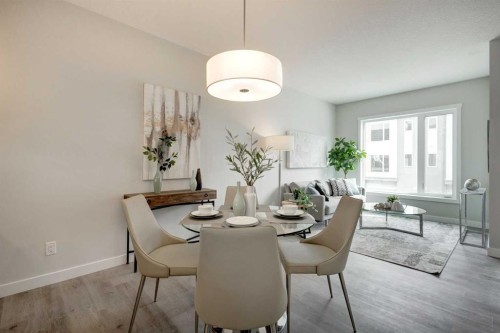 212 Shawnee Square Sw, Calgary, AB - Indoor Photo Showing Dining Room
