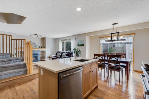 281 Bridlemeadows Common Sw, Calgary, AB - Indoor Photo Showing Other Room With Fireplace