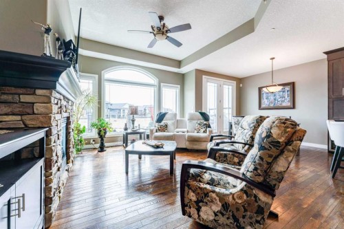 149 Muirfield Boulevard, Lyalta, AB - Indoor Photo Showing Living Room With Fireplace