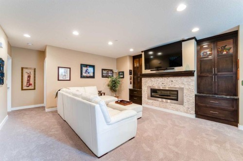 149 Muirfield Boulevard, Lyalta, AB - Indoor Photo Showing Living Room With Fireplace