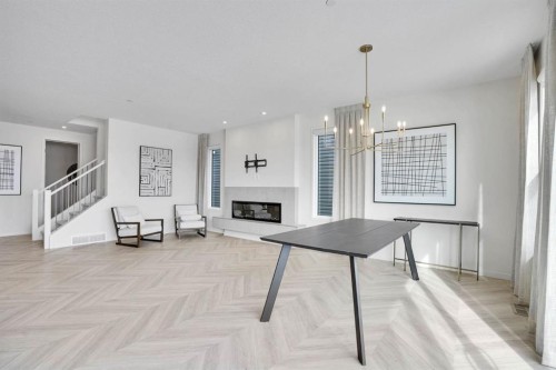 195 Lucas Common Nw, Calgary, AB - Indoor With Fireplace