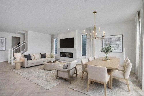 195 Lucas Common Nw, Calgary, AB - Indoor With Fireplace