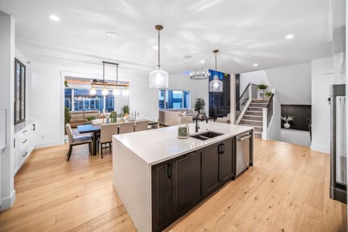 103 Aspen Summit Close Sw, Calgary, AB - Indoor Photo Showing Kitchen With Double Sink With Upgraded Kitchen