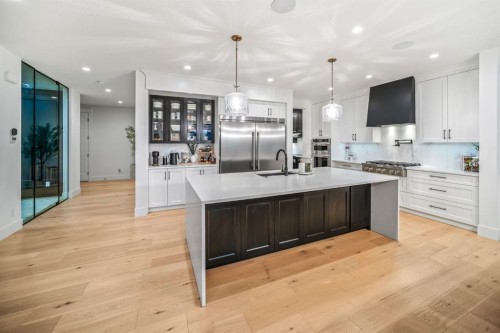 103 Aspen Summit Close Sw, Calgary, AB - Indoor Photo Showing Kitchen With Upgraded Kitchen