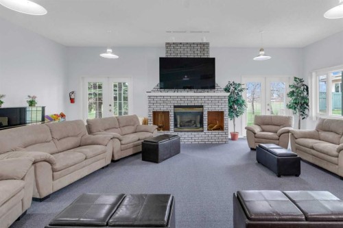 2831 Dovely Park Se, Calgary, AB - Indoor Photo Showing Living Room With Fireplace