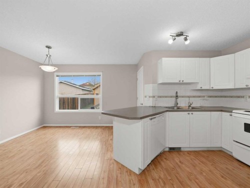 128 Taradale Drive Ne, Calgary, AB - Indoor Photo Showing Kitchen With Double Sink