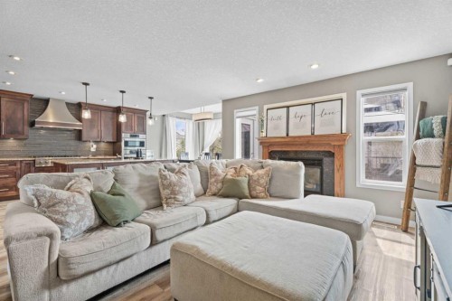 31 Brightondale Close Se, Calgary, AB - Indoor Photo Showing Living Room With Fireplace