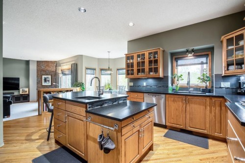 120 Bow Meadows Drive, Cochrane, AB - Indoor Photo Showing Kitchen With Double Sink