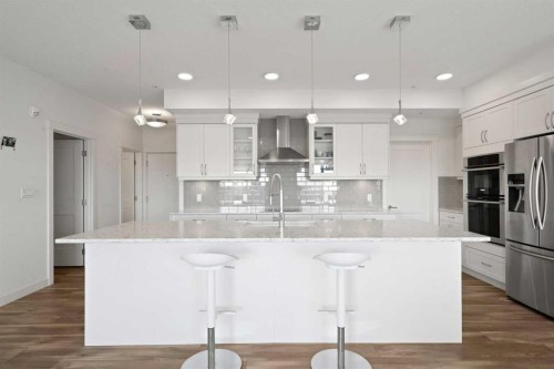 332-20 Seton Park Se, Calgary, AB - Indoor Photo Showing Kitchen With Stainless Steel Kitchen With Upgraded Kitchen