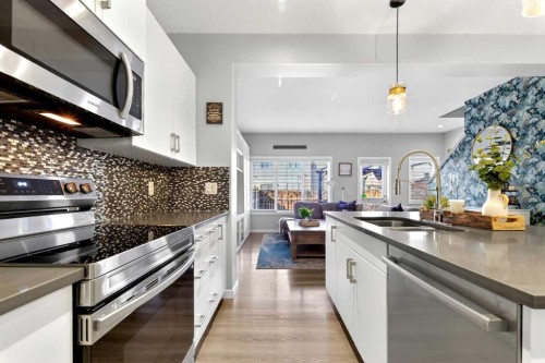 253 Auburn Meadows Boulevard Se, Calgary, AB - Indoor Photo Showing Kitchen With Double Sink With Upgraded Kitchen
