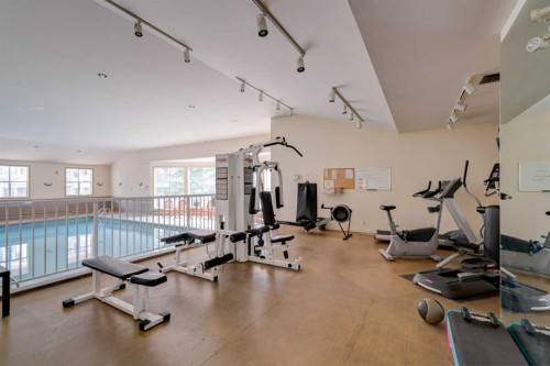 206-3651 Marda Link Sw, Calgary, AB - Indoor Photo Showing Gym Room