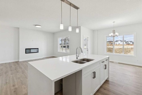 10 Quartz Gate, Balzac, AB - Indoor Photo Showing Kitchen With Double Sink