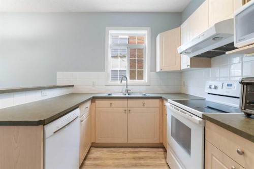 210-5703 5 Street Sw, Calgary, AB - Indoor Photo Showing Kitchen With Double Sink