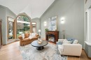 527 Scimitar Bay Nw, Calgary, AB  - Indoor Photo Showing Living Room With Fireplace 