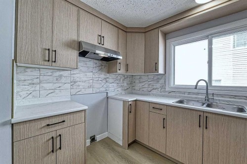 71 Falton Drive Ne, Calgary, AB - Indoor Photo Showing Kitchen With Double Sink