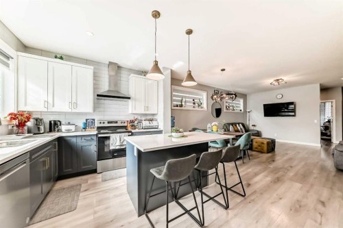 15053 37 Street Sw, Calgary, AB - Indoor Photo Showing Kitchen With Stainless Steel Kitchen With Upgraded Kitchen