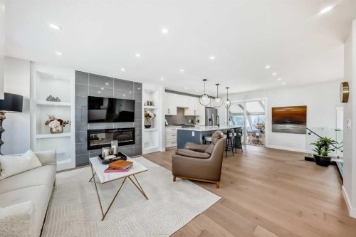 9215 Allison Drive Se, Calgary, AB - Indoor Photo Showing Living Room