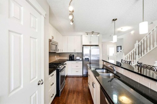 117 Copperpond Parade Se, Calgary, AB - Indoor Photo Showing Kitchen With Stainless Steel Kitchen With Double Sink With Upgraded Kitchen