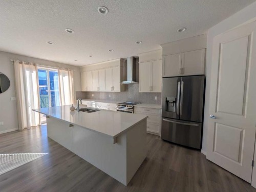 54 Seton Manor Se, Calgary, AB - Indoor Photo Showing Kitchen With Double Sink With Upgraded Kitchen