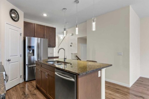 1545 Legacy Circle Se, Calgary, AB - Indoor Photo Showing Kitchen With Double Sink With Upgraded Kitchen