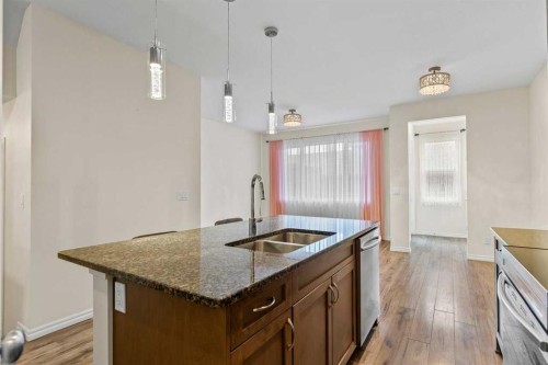 1545 Legacy Circle Se, Calgary, AB - Indoor Photo Showing Kitchen With Double Sink With Upgraded Kitchen