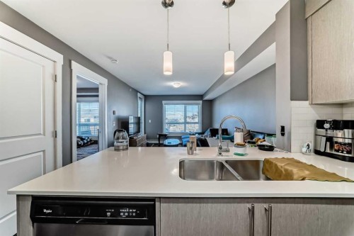 6409-302 Skyview Ranch Drive Ne, Calgary, AB - Indoor Photo Showing Kitchen With Double Sink