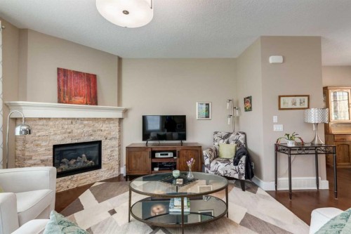 76 Dieppe Drive Sw, Calgary, AB - Indoor Photo Showing Living Room With Fireplace