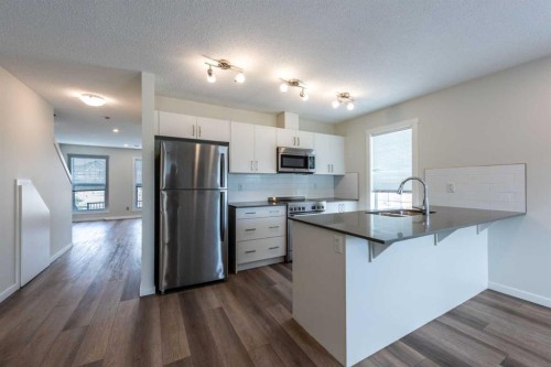 428 Cranbrook Square Se, Calgary, AB - Indoor Photo Showing Kitchen With Stainless Steel Kitchen With Upgraded Kitchen