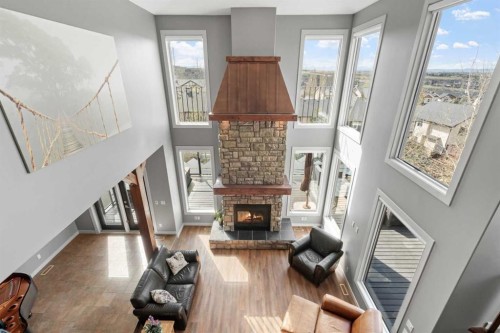 88 Crestridge Way Sw, Calgary, AB - Indoor With Fireplace