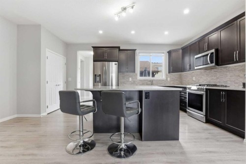 312 Carrington Way Nw, Calgary, AB - Indoor Photo Showing Kitchen With Stainless Steel Kitchen With Upgraded Kitchen