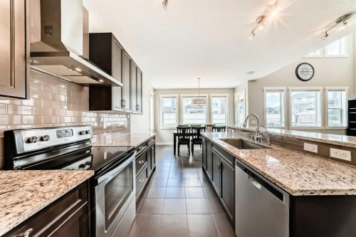 210 Stonemere Green, Chestermere, AB - Indoor Photo Showing Kitchen With Upgraded Kitchen