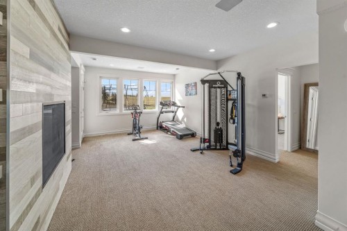 103 Brome Bend, Rural Rocky View County, AB - Indoor Photo Showing Gym Room