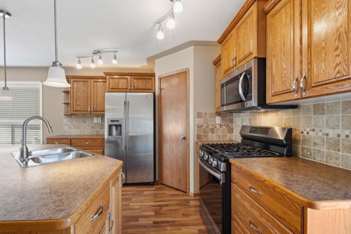 64 Isbister Close, Red Deer, AB - Indoor Photo Showing Kitchen With Stainless Steel Kitchen With Double Sink