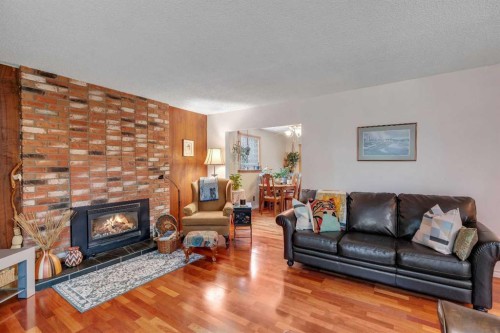 4623 31 Avenue Ne, Calgary, AB - Indoor Photo Showing Living Room With Fireplace