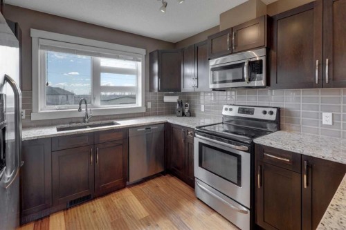 208 Covecreek Circle Ne, Calgary, AB - Indoor Photo Showing Kitchen With Stainless Steel Kitchen
