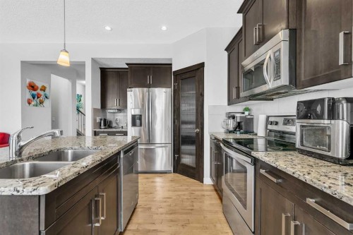 172 Sherwood Square Nw, Calgary, AB - Indoor Photo Showing Kitchen With Stainless Steel Kitchen With Double Sink With Upgraded Kitchen