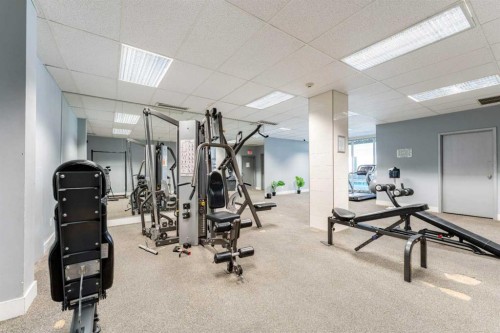 802-4944 Dalton Drive Nw, Calgary, AB - Indoor Photo Showing Gym Room