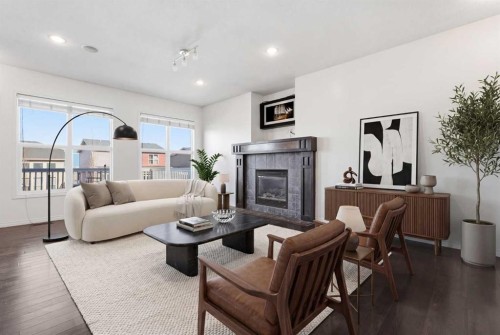 164 West Creek Green, Chestermere, AB - Indoor Photo Showing Living Room With Fireplace